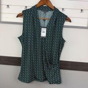 ADRIANNA PAPELL surplice v-neck polka dot size small nwt sleeveless tank top